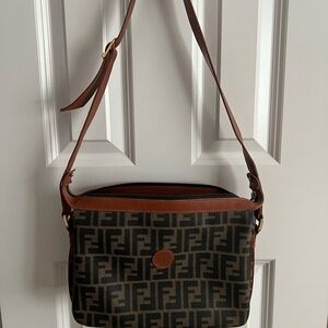 Fendi Zucca Monogram Logo Shoulder Bag